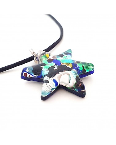 Pendentif Murano étoile bijoux  fait à la main made in Italie