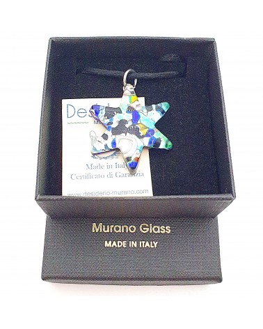 Pendentif Murano étoile bijoux  fait à la main made in Italie