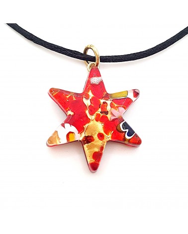 Pendentif Murano étoile bijoux  fait à la main made in Italie
