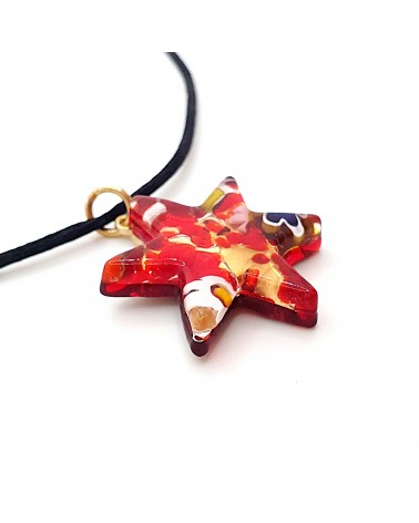 Pendentif Murano étoile bijoux  fait à la main made in Italie