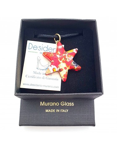 Pendentif Murano étoile bijoux  fait à la main made in Italie