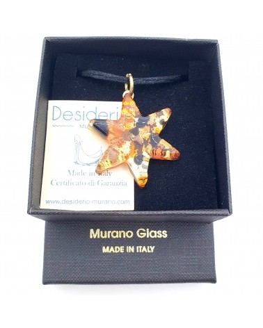 Pendentif Murano étoile bijoux  fait à la main made in Italie