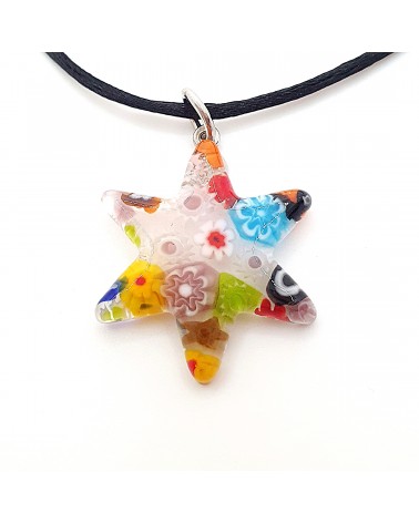 Pendentif Murano étoile bijoux  fait à la main made in Italie