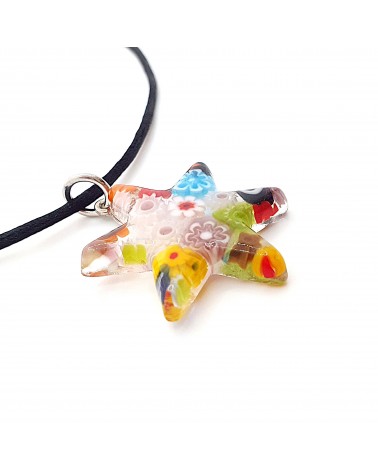 Pendentif Murano étoile bijoux  fait à la main made in Italie