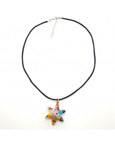 Pendentif Murano étoile bijoux  fait à la main made in Italie