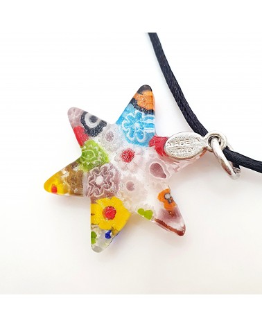 Pendentif Murano étoile bijoux  fait à la main made in Italie