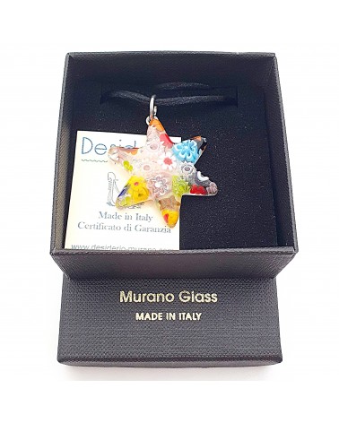 Pendentif Murano étoile bijoux  fait à la main made in Italie