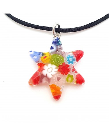 Pendentif Murano étoile bijoux  fait à la main made in Italie