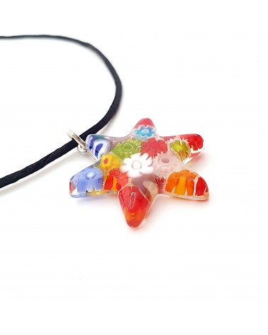 Pendentif Murano étoile bijoux  fait à la main made in Italie