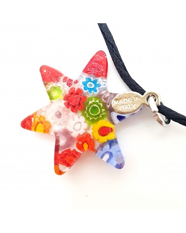 Pendentif Murano étoile bijoux  fait à la main made in Italie
