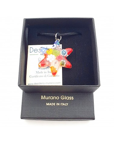Pendentif Murano étoile bijoux  fait à la main made in Italie