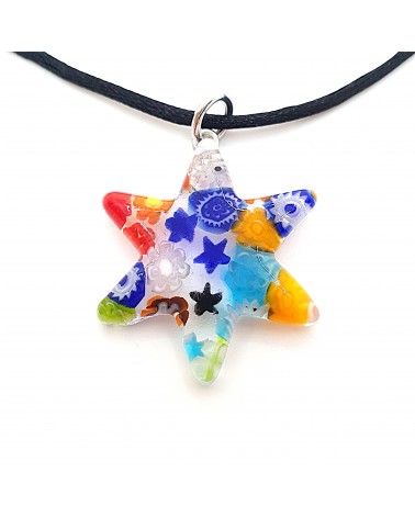 Pendentif Murano étoile bijoux  fait à la main made in Italie