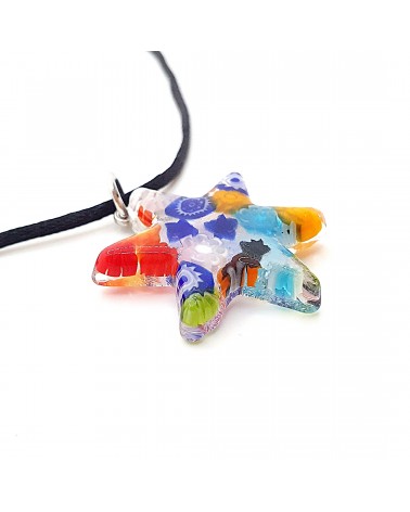 Pendentif Murano étoile bijoux  fait à la main made in Italie