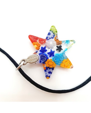 Pendentif Murano étoile bijoux  fait à la main made in Italie