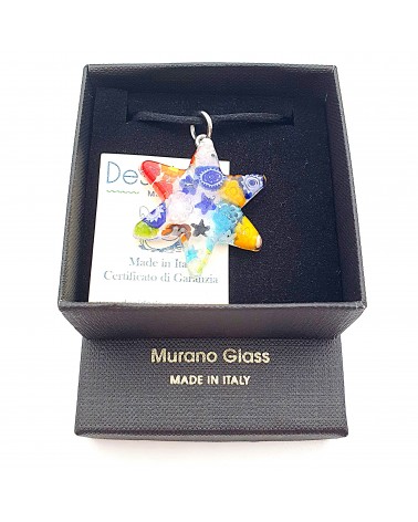 Pendentif Murano étoile bijoux  fait à la main made in Italie