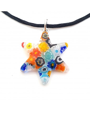Pendentif Murano étoile bijoux  fait à la main made in Italie