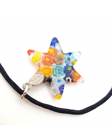 Pendentif Murano étoile bijoux  fait à la main made in Italie