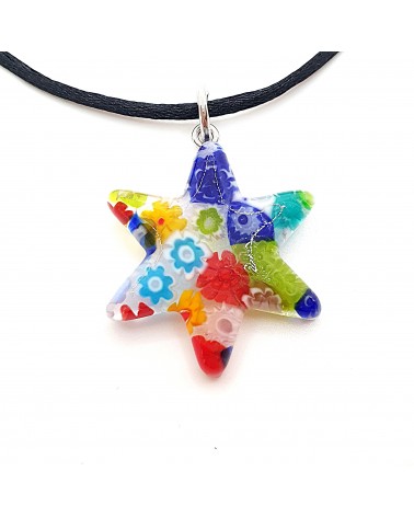 Pendentif Murano étoile bijoux  fait à la main made in Italie
