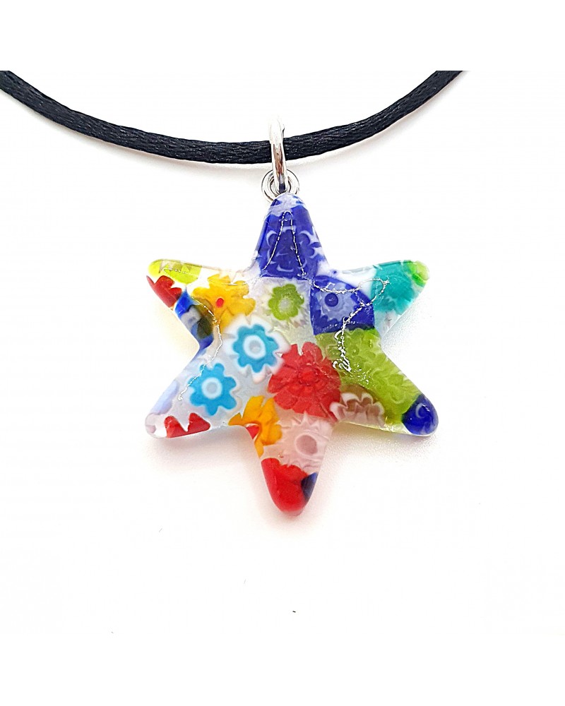 Pendentif Murano étoile bijoux  fait à la main made in Italie