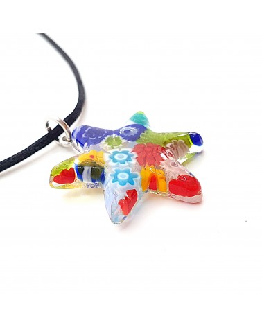 Pendentif Murano étoile bijoux  fait à la main made in Italie