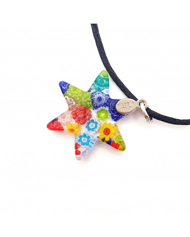 Pendentif Murano étoile bijoux  fait à la main made in Italie