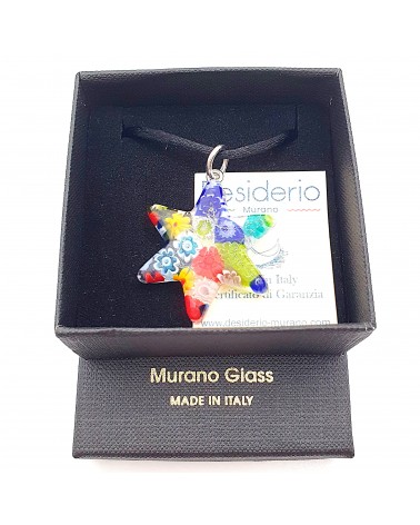 Pendentif Murano étoile bijoux  fait à la main made in Italie