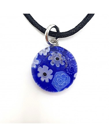 Pendentif Murano rond murrine bijoux  fait à la main made in Italie