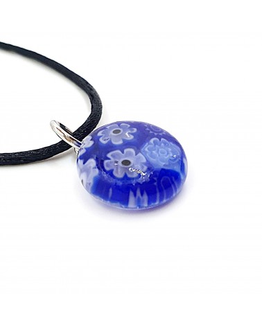 Pendentif Murano rond murrine bijoux  fait à la main made in Italie
