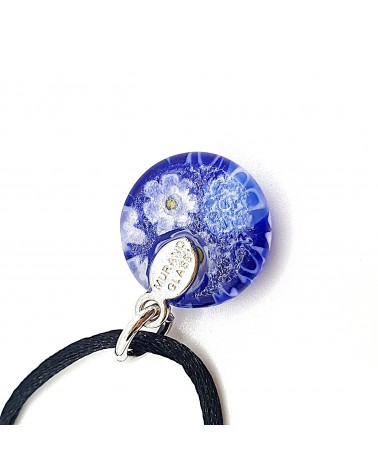 Pendentif Murano rond murrine bijoux  fait à la main made in Italie