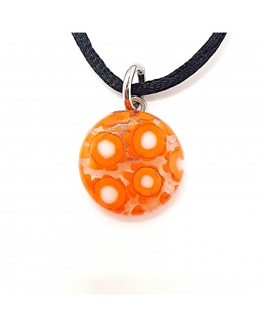 Pendentif Murano rond murrine bijoux  fait à la main made in Italie