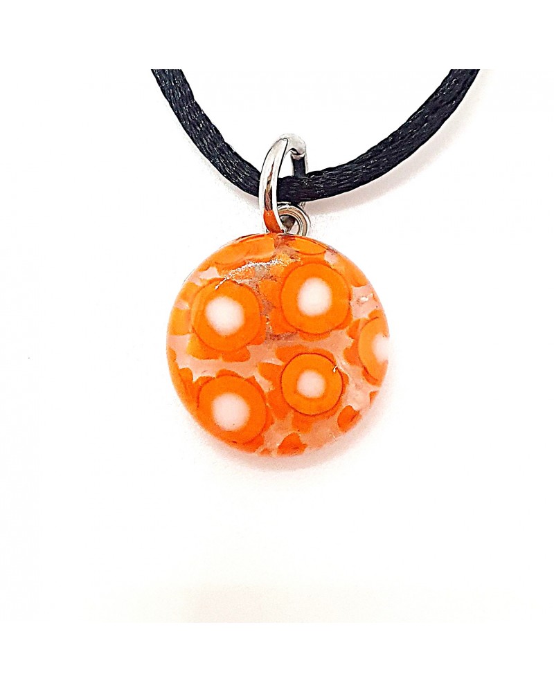 Pendentif Murano rond murrine bijoux  fait à la main made in Italie