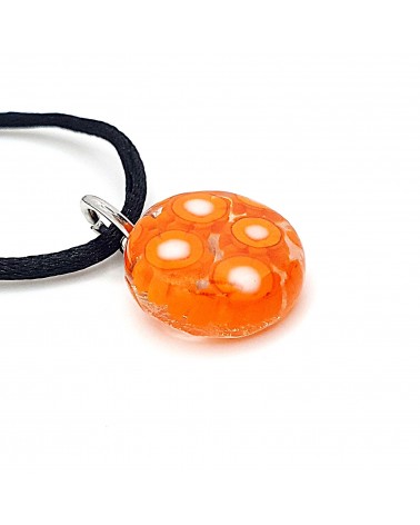 Pendentif Murano rond murrine bijoux  fait à la main made in Italie