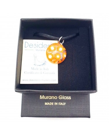 Pendentif Murano rond murrine bijoux  fait à la main made in Italie