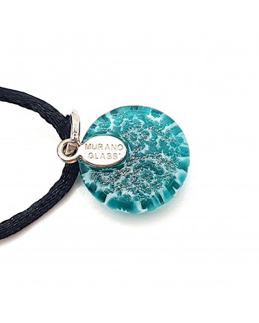 Pendentif Murano rond murrine bijoux  fait à la main made in Italie
