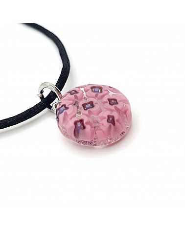 Pendentif Murano rond murrine bijoux  fait à la main made in Italie