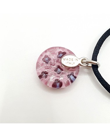 Pendentif Murano rond murrine bijoux  fait à la main made in Italie