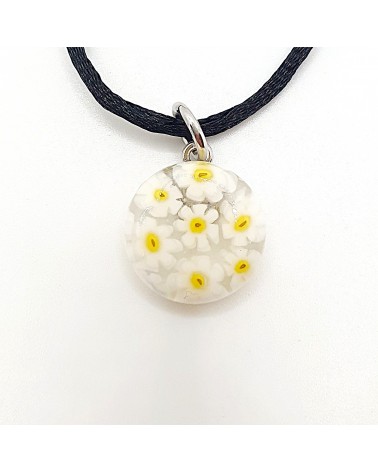 Pendentif Murano rond murrine bijoux  fait à la main made in Italie