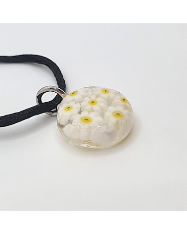 Pendentif Murano rond murrine bijoux  fait à la main made in Italie