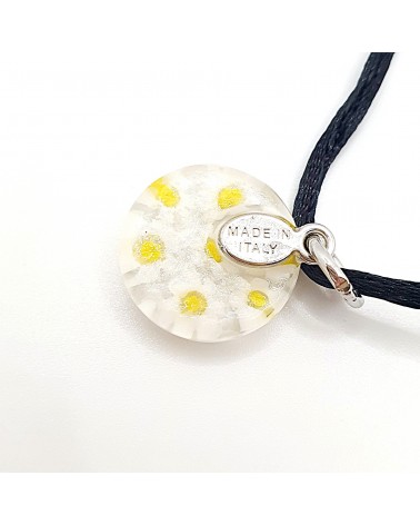 Pendentif Murano rond murrine bijoux  fait à la main made in Italie