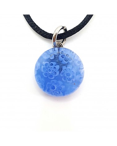 Pendentif Murano rond murrine bijoux  fait à la main made in Italie
