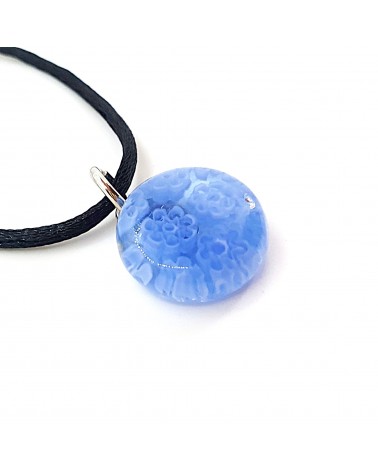 Pendentif Murano rond murrine bijoux  fait à la main made in Italie