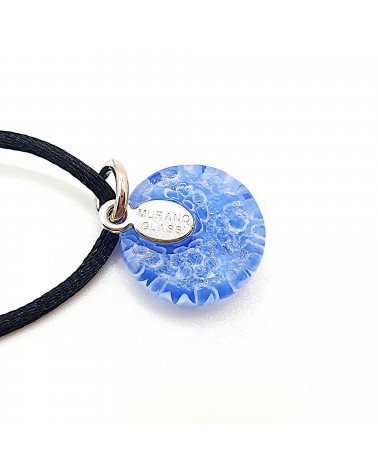 Pendentif Murano rond murrine bijoux  fait à la main made in Italie