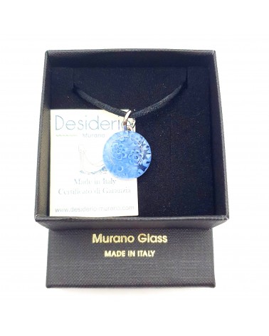 Pendentif Murano rond murrine bijoux  fait à la main made in Italie
