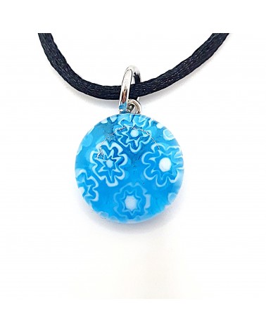 Pendentif Murano rond murrine bijoux  fait à la main made in Italie