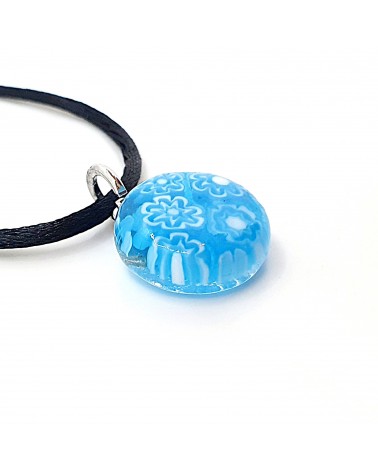 Pendentif Murano rond murrine bijoux  fait à la main made in Italie