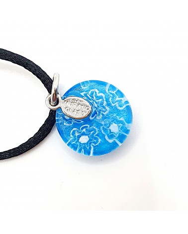 Pendentif Murano rond murrine bijoux  fait à la main made in Italie