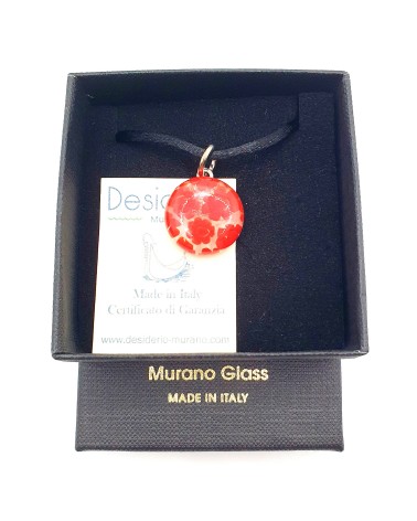 Pendentif Murano rond murrine bijoux  fait à la main made in Italie