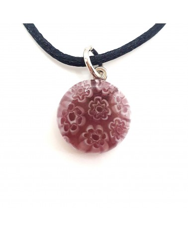 Pendentif Murano rond murrine bijoux  fait à la main made in Italie