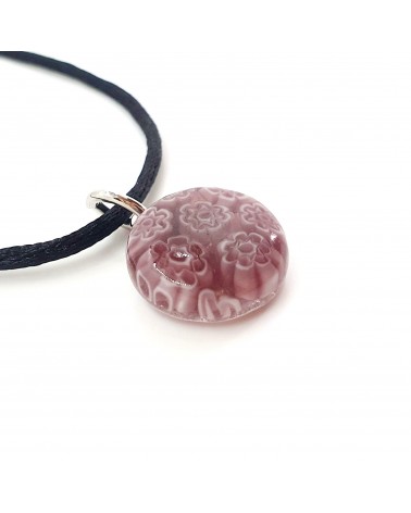 Pendentif Murano rond murrine bijoux  fait à la main made in Italie