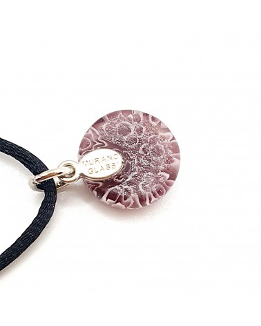 Pendentif Murano rond murrine bijoux  fait à la main made in Italie